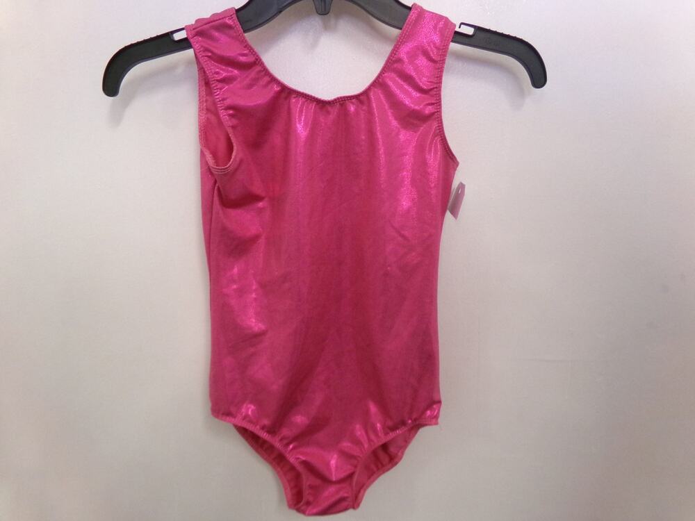 Gymnastics Tank Leotard Large Child Metallic Pink Ballet Acro